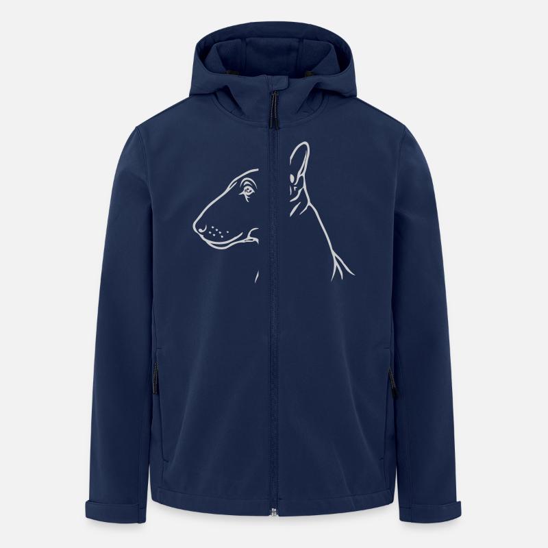 Bull terrier miniature tête de profil - Veste softshell homme en polyester recyclé Stanley/Stella - marine
