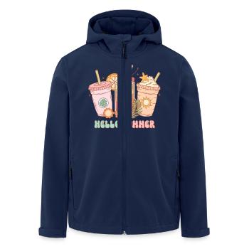 Summer Vibes Lake Nature Flora Art Flowers Sea - Men’s Recycled Softshell Jacket by Stanley/Stella - navy - Front - AI Model Male 185 light (185cm)