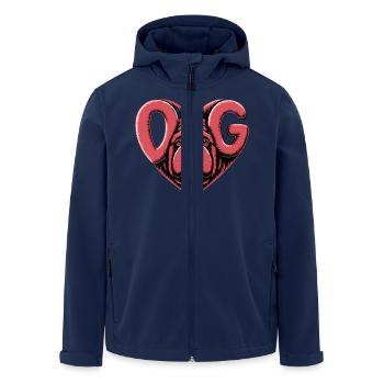 ENGLISH BULLDOG - Men’s Recycled Softshell Jacket by Stanley/Stella - navy - Front - AI Model Male 185 light (185cm)
