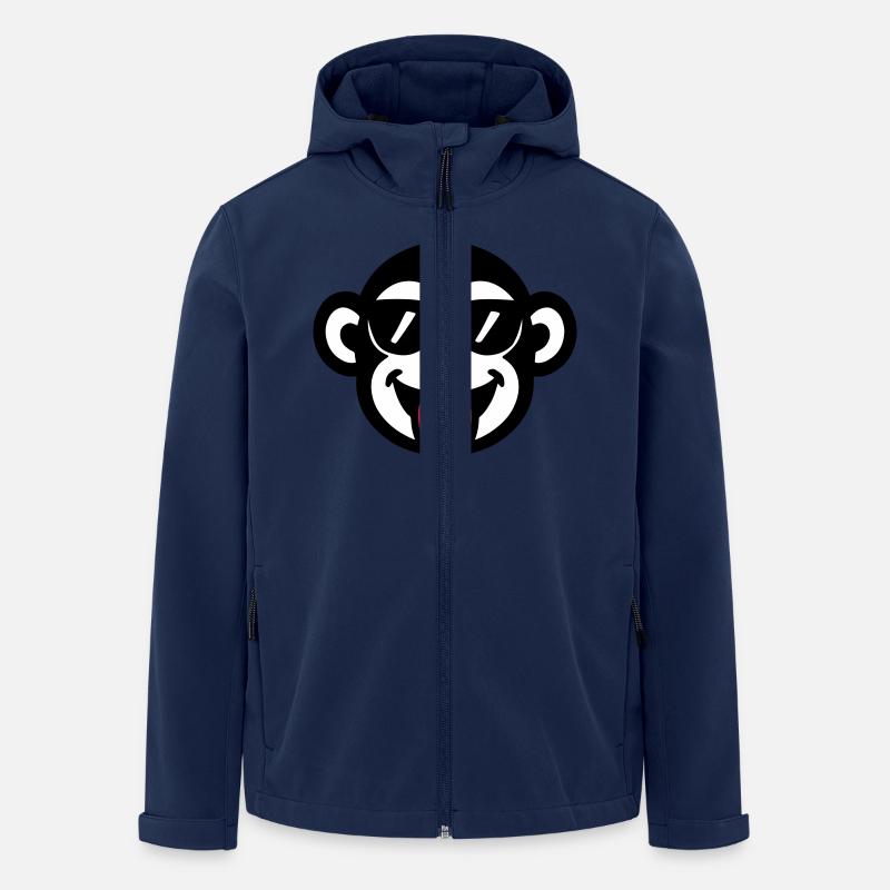Affe Zunge Lustig - Recycelte Männer Softshell-Jacke von Stanley/Stella - Navy