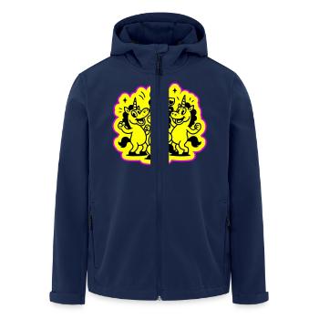 Licorne de fête drôle - Veste softshell homme en polyester recyclé Stanley/Stella - marine - Devant - AI Model Male 185 light (185cm)