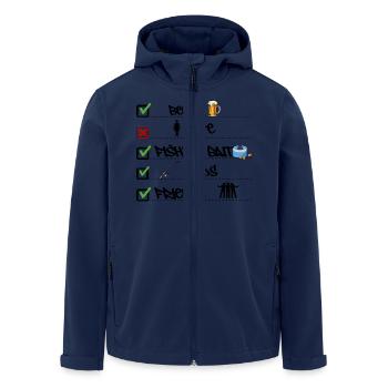 Fishing Priorities Checklist Funny Fisherman - Men’s Recycled Softshell Jacket by Stanley/Stella - navy - Front - AI Model Male 185 light (185cm)