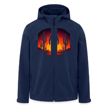 Cow-boy du désert - Western au coucher du soleil - Veste softshell homme en polyester recyclé Stanley/Stella - marine - Devant - AI Model Male 185 light (185cm)