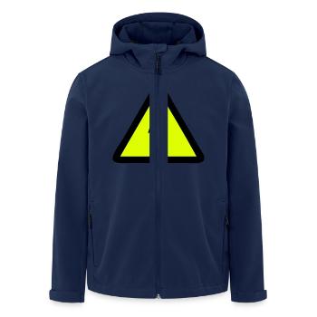 Blitz Warnschild - Recycelte Männer Softshell-Jacke von Stanley/Stella - Navy - Vorne - AI Model Male 185 light (185cm)
