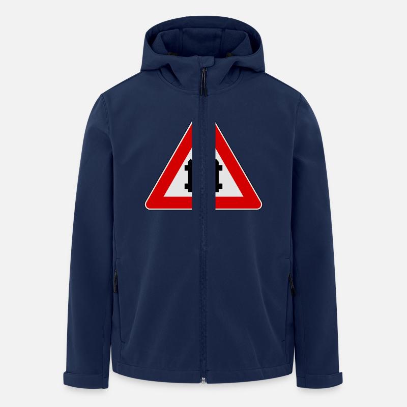 Warning train gate sign - Men’s Recycled Softshell Jacket by Stanley/Stella - navy
