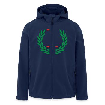 Sieger - Gewinner - Recycelte Männer Softshell-Jacke von Stanley/Stella - Navy - Vorne - AI Model Male 185 light (185cm)