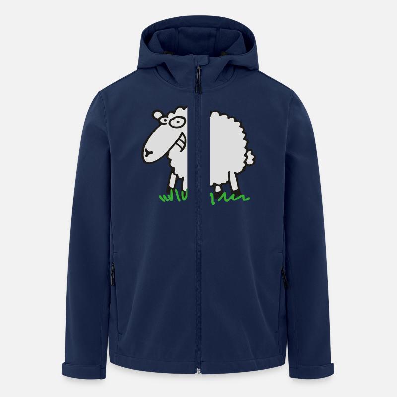 Grinsendes Schaf - Recycelte Männer Softshell-Jacke von Stanley/Stella - Navy