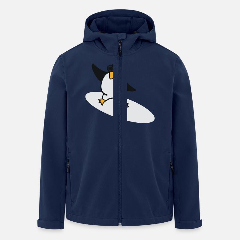 Surfer Pinguin / Surfer Penguin (3c) - Men’s Recycled Softshell Jacket by Stanley/Stella - navy