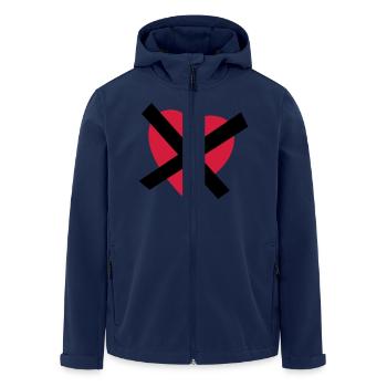 Crossed our Heart - No Love - No Heart - Men’s Recycled Softshell Jacket by Stanley/Stella - navy - Front - AI Model Male 185 light (185cm)