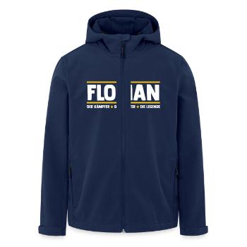 Florian - Men’s Recycled Softshell Jacket by Stanley/Stella - navy - Front - AI Model Male 185 light (185cm)