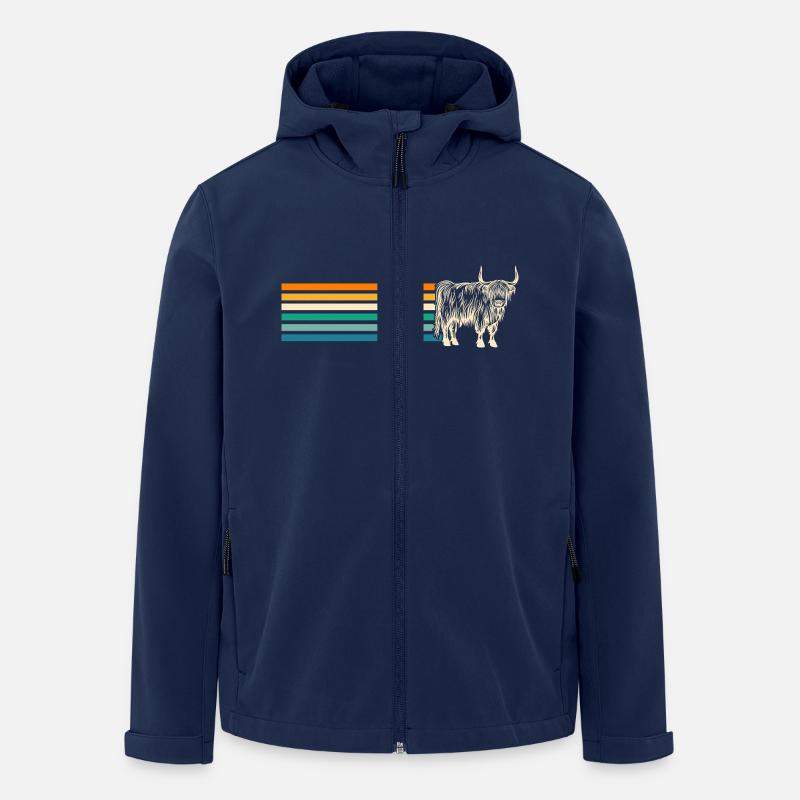 Cow Cattle Highland Cattle - Men’s Recycled Softshell Jacket by Stanley/Stella - navy
