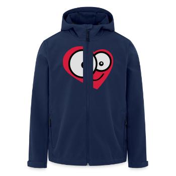 Happy Comic Heart Face Love Cartoon - Men’s Recycled Softshell Jacket by Stanley/Stella - navy - Front - AI Model Male 185 light (185cm)