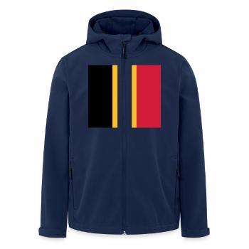 Nationalflagge von Belgien - Recycelte Männer Softshell-Jacke von Stanley/Stella - Navy - Vorne - AI Model Male 185 light (185cm)