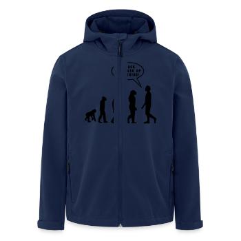 Evolution - Men’s Recycled Softshell Jacket by Stanley/Stella - navy - Front - AI Model Male 185 light (185cm)