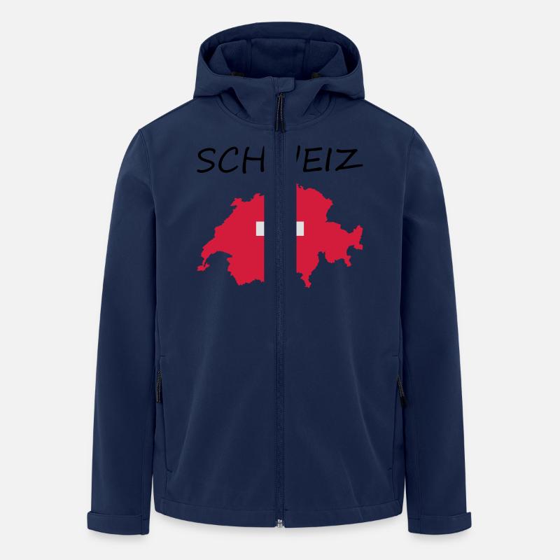Schweiz - Recycelte Männer Softshell-Jacke von Stanley/Stella - Navy