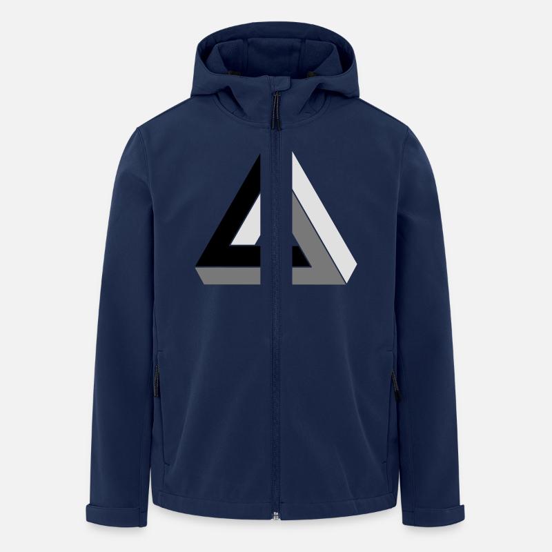 Le triangle impossible - Veste softshell homme en polyester recyclé Stanley/Stella - marine