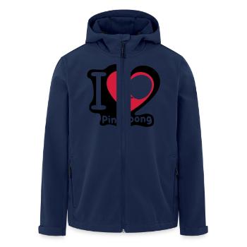 Liebe Herz Herzen Pingpong tennistable3 - Recycelte Männer Softshell-Jacke von Stanley/Stella - Navy - Vorne - AI Model Male 185 light (185cm)