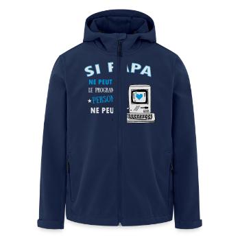 Si papa ne peut pas le programmer.. Pour les geeks - Veste softshell homme en polyester recyclé Stanley/Stella - marine - Devant - AI Model Male 185 light (185cm)