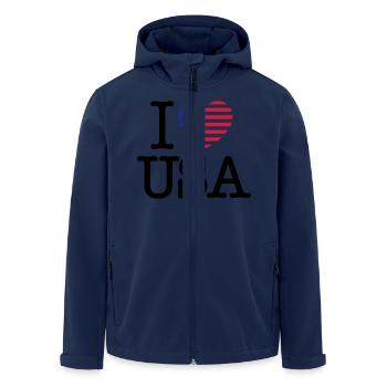 I Love USA - Veste softshell homme en polyester recyclé Stanley/Stella - marine - Devant - AI Model Male 185 light (185cm)