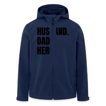 Husband Dad Hero - Recycelte Männer Softshell-Jacke von Stanley/Stella - Navy - Vorne - AI Model Male 185 light (185cm)