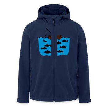 Fishing - Men’s Recycled Softshell Jacket by Stanley/Stella - navy - Front - AI Model Male 185 light (185cm)