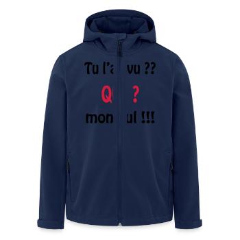Tu l'as vu? QUI ? mon cul !!!! - Men’s Recycled Softshell Jacket by Stanley/Stella - navy - Front - AI Model Male 185 light (185cm)
