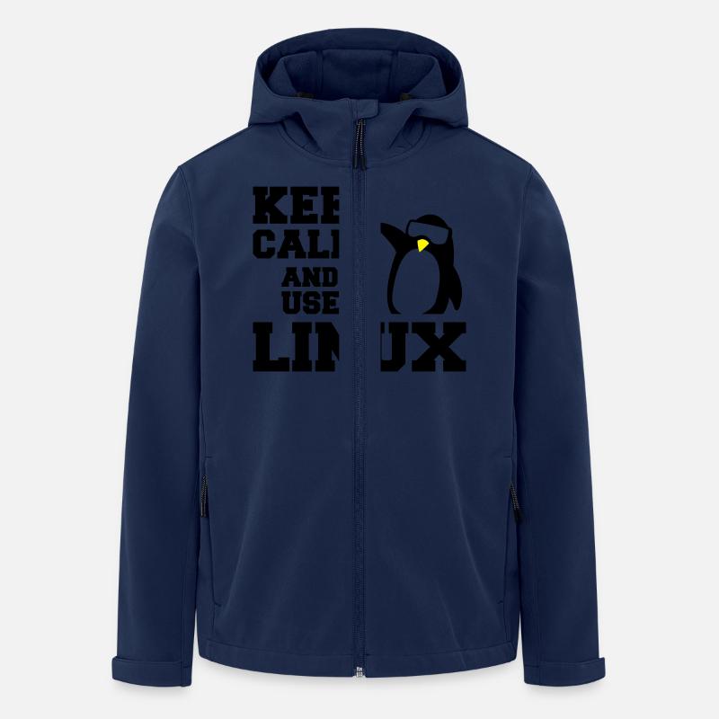 keep calm use linux - Men’s Recycled Softshell Jacket by Stanley/Stella - navy