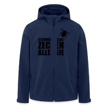 Schwarz-Gelbe Zeckenallerie - Recycelte Männer Softshell-Jacke von Stanley/Stella - Navy - Vorne - AI Model Male 185 light (185cm)