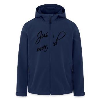 Just married - Men’s Recycled Softshell Jacket by Stanley/Stella - navy - Front - AI Model Male 185 light (185cm)