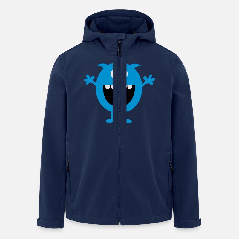 Funny Cute Monsters (Free Hugs) - Men’s Recycled Softshell Jacket by Stanley/Stella - navy