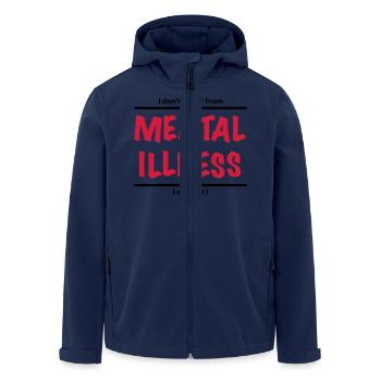 I don't suffer from Mental Illness, I enjoy it! - Men’s Recycled Softshell Jacket by Stanley/Stella - navy - Front - AI Model Male 185 light (185cm)