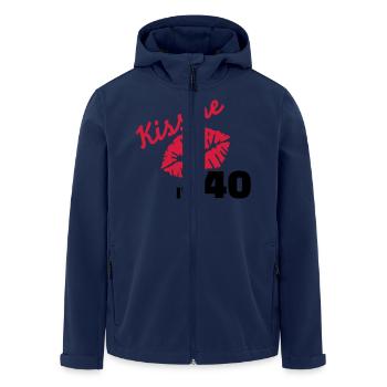 Kiss me 40 Anniversaire - Veste softshell homme en polyester recyclé Stanley/Stella - marine - Devant - AI Model Male 185 light (185cm)
