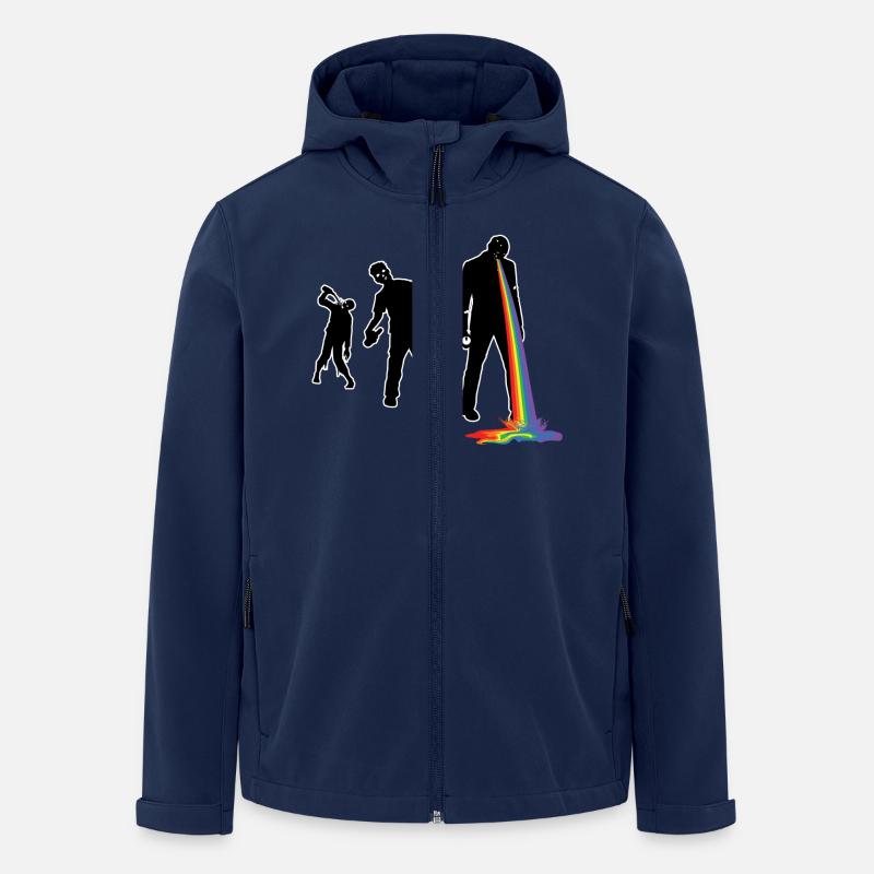 walking drunken rainbow - Men’s Recycled Softshell Jacket by Stanley/Stella - navy