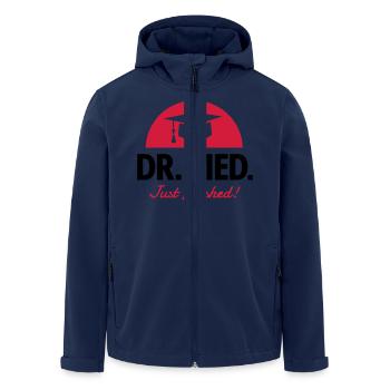 Doktor - Recycelte Männer Softshell-Jacke von Stanley/Stella - Navy - Vorne - AI Model Male 185 light (185cm)