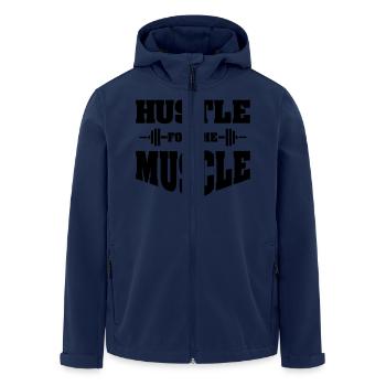 Hustle For The Muscle - Men’s Recycled Softshell Jacket by Stanley/Stella - navy - Front - AI Model Male 185 light (185cm)
