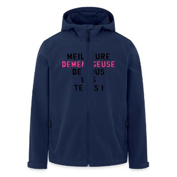 Déménageur / Déménagement / Déménager / Camion - Veste softshell homme en polyester recyclé Stanley/Stella - marine - Devant - AI Model Male 185 light (185cm)