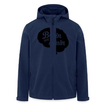More Brain More Pain - Men’s Recycled Softshell Jacket by Stanley/Stella - navy - Front - AI Model Male 185 light (185cm)