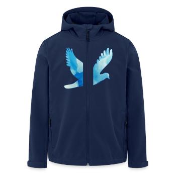 Taube Frieden blau Friedenstaube - Recycelte Männer Softshell-Jacke von Stanley/Stella - Navy - Vorne - AI Model Male 185 light (185cm)