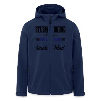 Sturmwarnung Langeoog - büschen Wind - Recycelte Männer Softshell-Jacke von Stanley/Stella - Navy - Vorne - AI Model Male 185 light (185cm)
