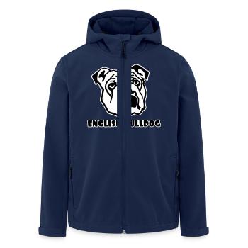 Englische Bulldogge - Recycelte Männer Softshell-Jacke von Stanley/Stella - Navy - Vorne - AI Model Male 185 light (185cm)