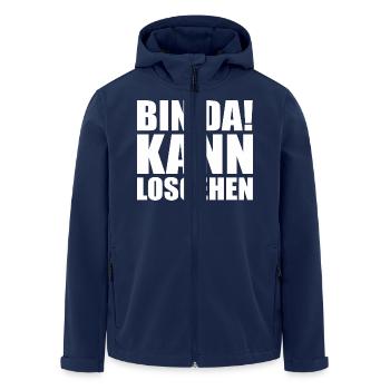 Bin da kann losgehen - Recycelte Männer Softshell-Jacke von Stanley/Stella - Navy - Vorne - AI Model Male 185 light (185cm)