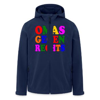 Omas gegen rechts - Recycelte Männer Softshell-Jacke von Stanley/Stella - Navy - Vorne - AI Model Male 185 light (185cm)
