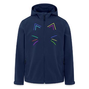 Cat Face Retro 80's Vintage 90's Cat Cats - Men’s Recycled Softshell Jacket by Stanley/Stella - navy - Front - AI Model Male 185 light (185cm)