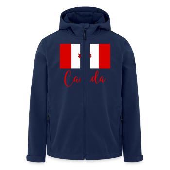 Canada Canada - Men’s Recycled Softshell Jacket by Stanley/Stella - navy - Front - AI Model Male 185 light (185cm)