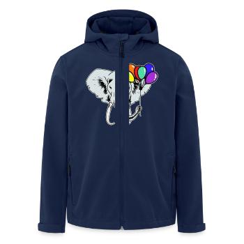 Arc-en-ciel Arc-en-ciel Drapeau éléphant LGBT Gay Pride - Veste softshell homme en polyester recyclé Stanley/Stella - marine - Devant - AI Model Male 185 light (185cm)
