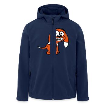 Dog looks funny grin happy smile fun - Men’s Recycled Softshell Jacket by Stanley/Stella - navy - Front - AI Model Male 185 light (185cm)