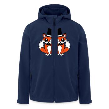 2 Foxes Friends Lunettes Monocle Homme Top Hat - Veste softshell homme en polyester recyclé Stanley/Stella - marine - Devant - AI Model Male 185 light (185cm)