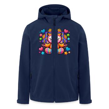 Eule Mandala Yoga - Recycelte Männer Softshell-Jacke von Stanley/Stella - Navy - Vorne - AI Model Male 185 light (185cm)
