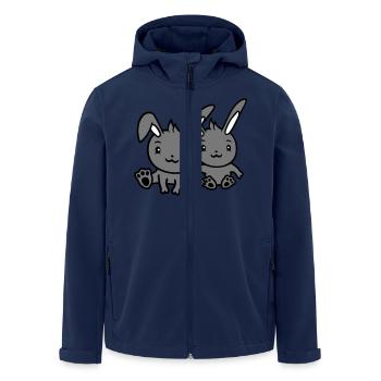 2 Hasen Freunde Team Crew Paar Zwei Glückliche - Recycelte Männer Softshell-Jacke von Stanley/Stella - Navy - Vorne - AI Model Male 185 light (185cm)