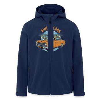 Amateurs de voitures anciennes - Veste softshell homme en polyester recyclé Stanley/Stella - marine - Devant - AI Model Male 185 light (185cm)
